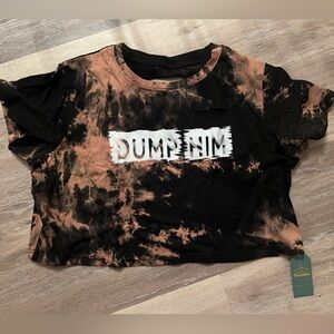 Dump Him medium cropped tee - junior/women’s T-shirt tie dye